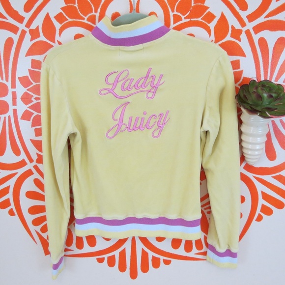 Juicy Couture Jackets & Blazers - Juicy Couture Yellow & Purple Velour Track Jacket